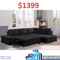 REVERSIBLE SECTIONAL SOFA BED FABRIC STORAGE LIVING ARV