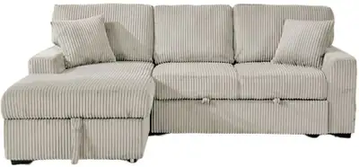 Brand New Corduroy Sofa Bed + Up Lift Storage & Chaise Lounge , View more