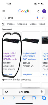 logitech G915 Wireless Keyboard 