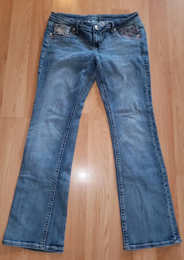 Grace in LA denim embroddiered jeans/ 94 Harley San Fransisco in Arts & Collectibles in Red Deer - Image 2