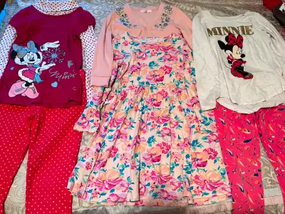 Girls clothes lot, from like new to good conditions, including like new floral fall dress and matchi...