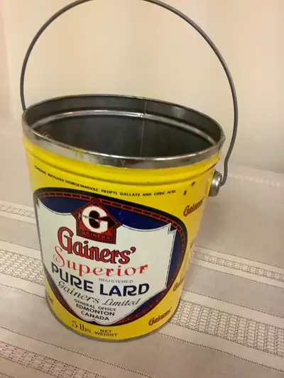 VINTAGE GAINERS SUPERIOR LARD PAIL, View more