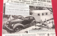 1937 FORD TUDOR &amp; TRAVEL TRAILER FOR CAMAY SOAP CONTEST AD