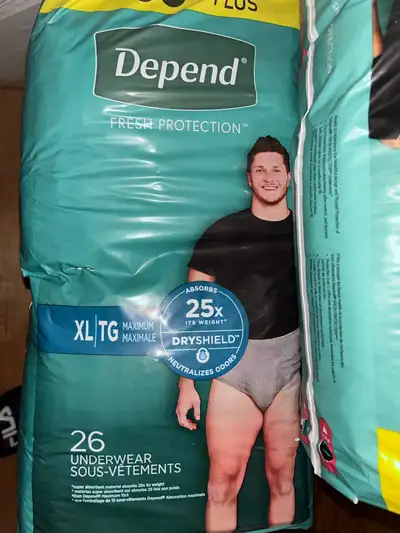 Depend men’s adult diapers couches Xl (26 count), View more