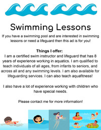 Swimming Lessons in your Backyard