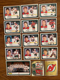 1988-89 New Jersey Devils Panini hockey stickers team set (16)
