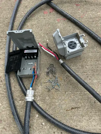 40 ft, 3x6 gauge + ground, I have the breakers too, still in breaker box. Make me an offer.