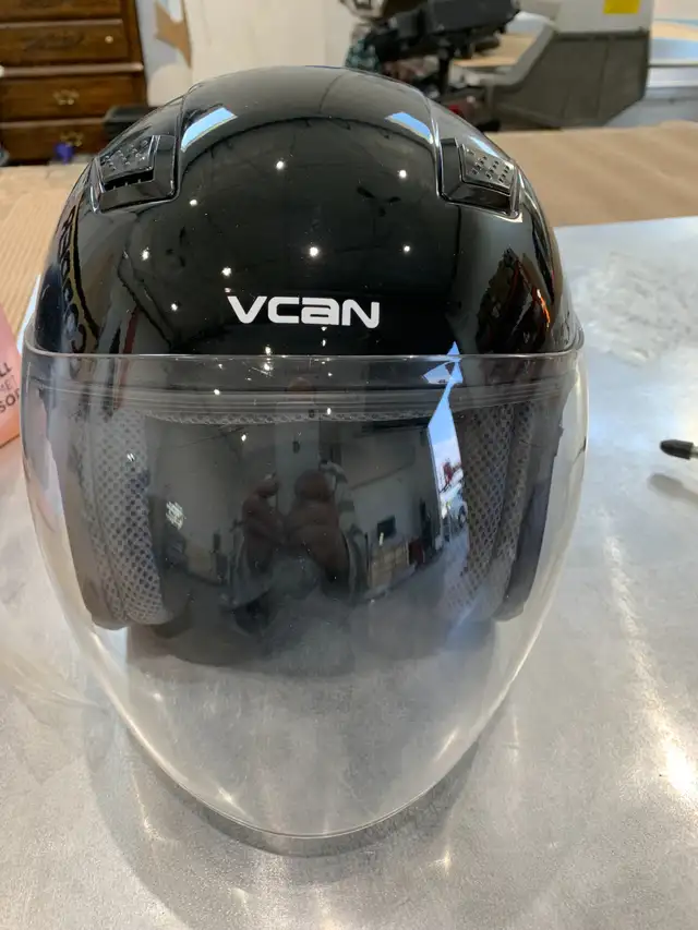 VCAN Street Flat Full Face Motorcycle Helmet, Black Large Size. in Other in Ottawa - Image 2