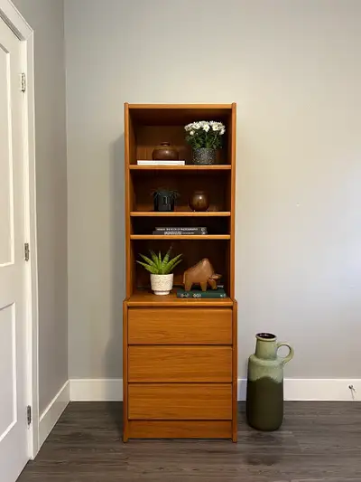mid century teak bookshelf , View more