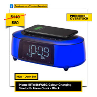 iHome IBTW281V2BC Colour Changing Bluetooth Alarm Clock - Black