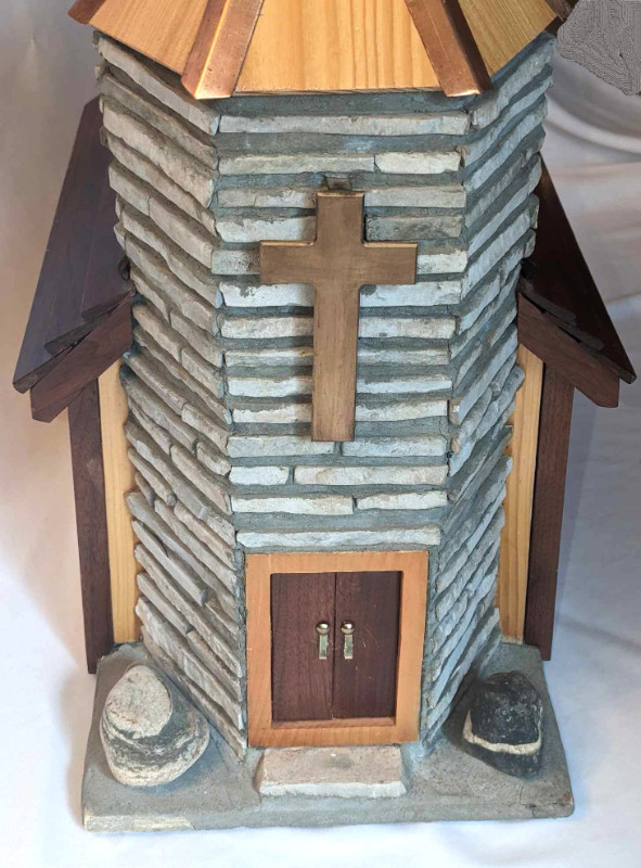 Handcrafted Wood, Stone & Copper Canadian Pioneer Model Church! in Arts & Collectibles in London - Image 3