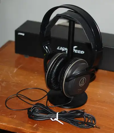 These lightweight 40 ohm Audio Technica Closed-Back Headphones are easy to drive with a portable dev...