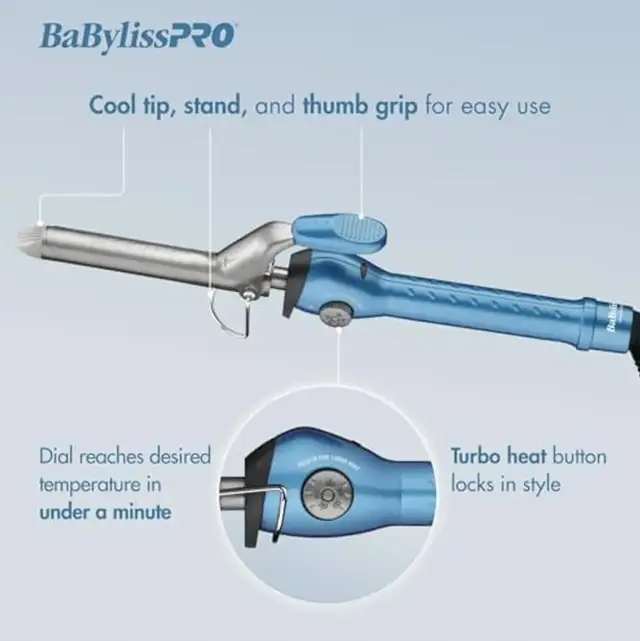 Babyliss Pro Professional  Titanium Spring Curling Iron,1 1/4” in Health & Special Needs in Markham / York Region - Image 8