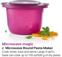 Tupperware Microwave Round Pasta Maker