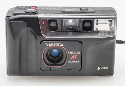 Vintage Yashica Ninja Star AF 35mm film camera, View more