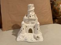 PartyLite Bisque Porcelain Sand Castle Tea Light Candle Holder