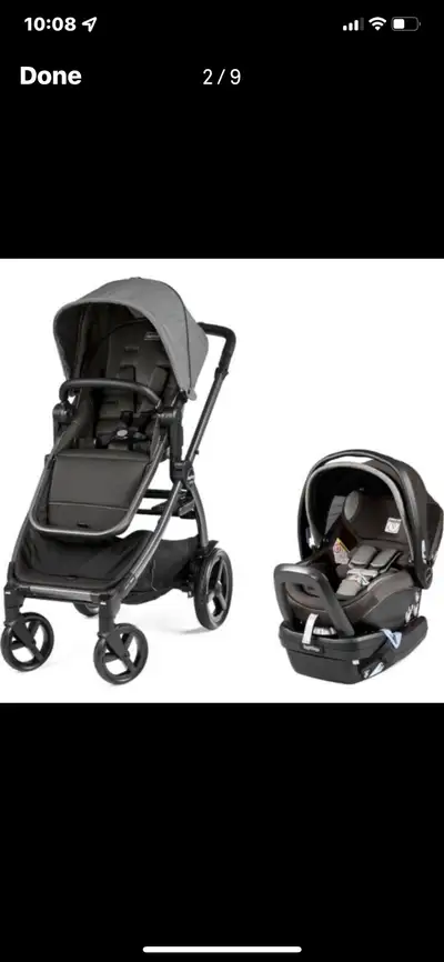 Peg Perego black denim stroller, View more