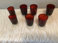 Vintage Ruby Red Water Goblets