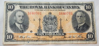 Royal Bank Of Canada 1935 $10 Note(Canadian Ten Dollars Bill)