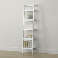 White Leaning Bookcase or Ladder Shelf