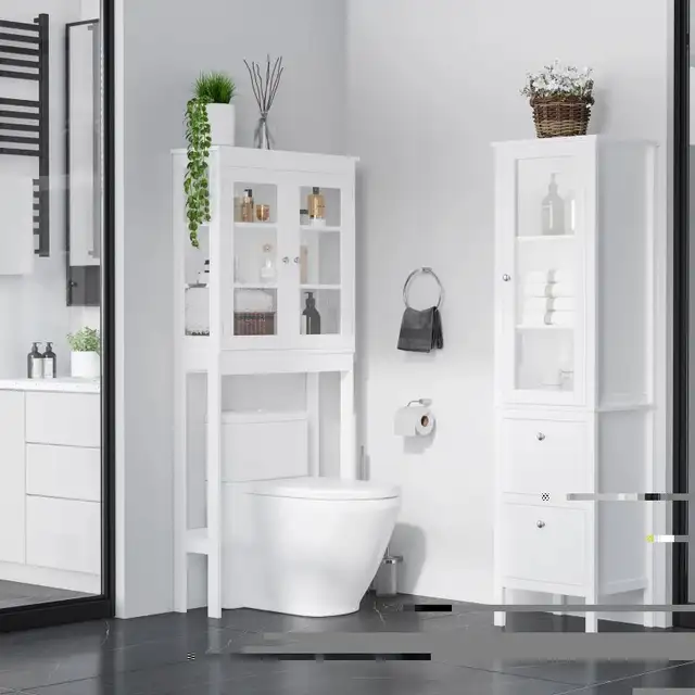 Tall Bathroom Cabinet with Tempered Glass Door in Cabinets & Countertops in Markham / York Region - Image 8