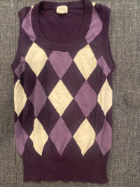 Purple diamond sweater vest (size small)