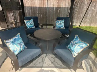 Outdoor Table & Swivel Chair Set, View more