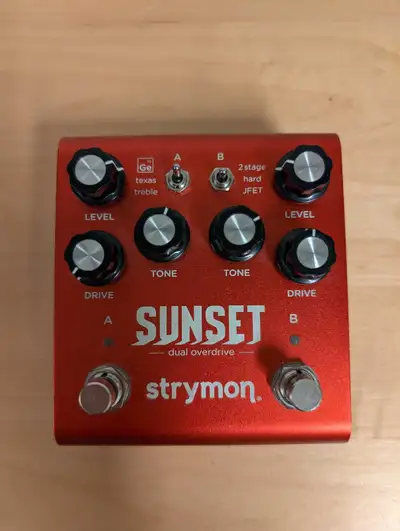 Strymon Sunset dual overdrive pedal. Two separate pedals in a single enclosure, each side offering 3...