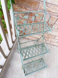 Rustic outdoor plant stand