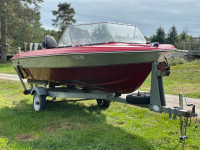1998 princecraft 16ft boat with galvanized trailer 