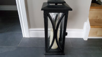 Cast iron lantern with glass. 