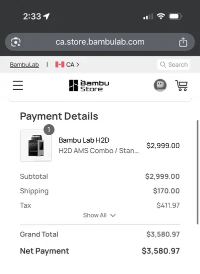 BRAND NEW Bambu Lab H2D 3D printer + AMS + Filament and Hot End, View more