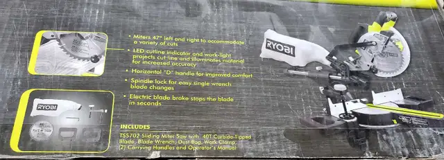 BRAND NEW 7.25" Sliding Miter Saw, 10 amp motor in Power Tools in London - Image 6