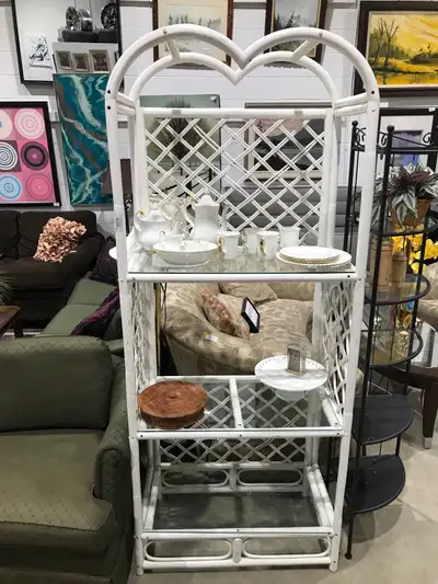Rattan and Glass Shelf Unit Large, View more
