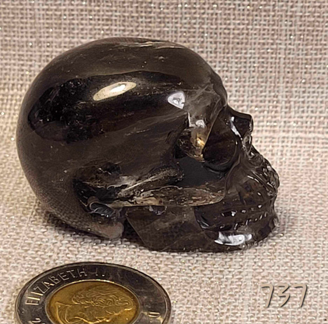 Petit crâne 1½" Skullis de quartz noir. Black quartz skull. dans Art et objets de collection  à Laval/Rive Nord - Image 3