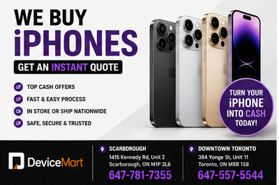WE BUY iPHONES – SELL IN STORE @ SCARBOROUGH & DOWNTOWN!, View more