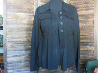 #106 Calvin Klein Black Short Button Front Fall Jacket  Md
