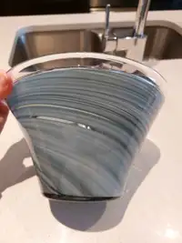hand blown glass bowl, swirl design