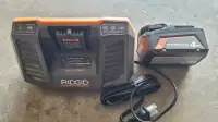 RIDGID 18V Lithium-lon MAX Output 4.0 Ah Battery and Charger