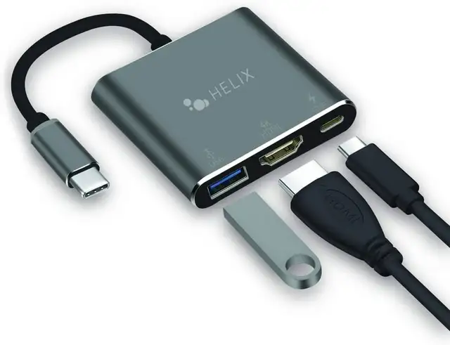 Helix 3-in-1 USB-C Adapter w/ USB-A, HDMI & USB-C Ports ETHHUB3 in Cables & Connectors in Kitchener / Waterloo - Image 4