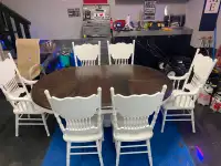 Solid Oak Table & 6 Chairs / Completely Refinished