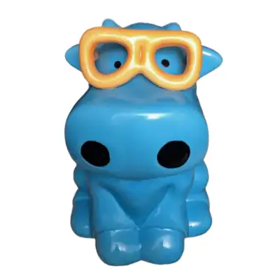Vache en céramique bleu à lunettes - tirelire, View more