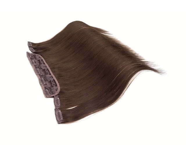 Clip-In Chocolate Brown Human Hair Extensions In 16 Inches dans Autre  à Ville de Montréal - Image 2