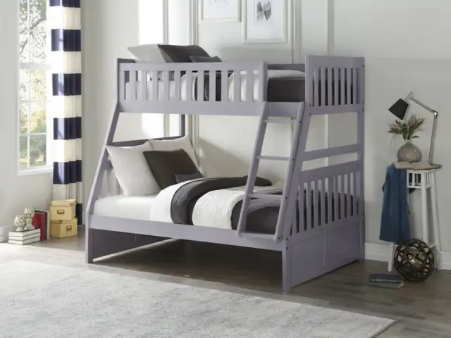 Lisa Bunk bed, Single over Double, Grey or White, NEW,  in stock in Beds & Mattresses in Tricities/Pitt/Maple - Image 4