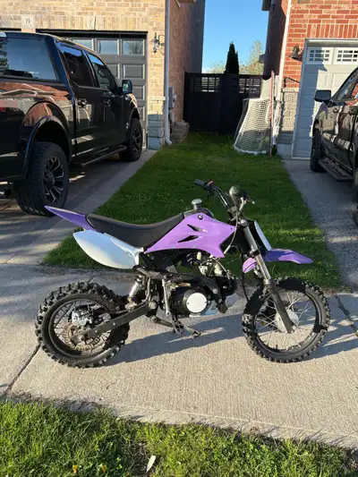 Mini dirtbike - kick start with key ignition. Starts up every time. Tires in good shape. No time to...