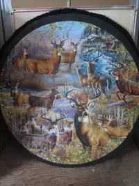 round framed mounted puzzle #2 - Whitetailed Deer