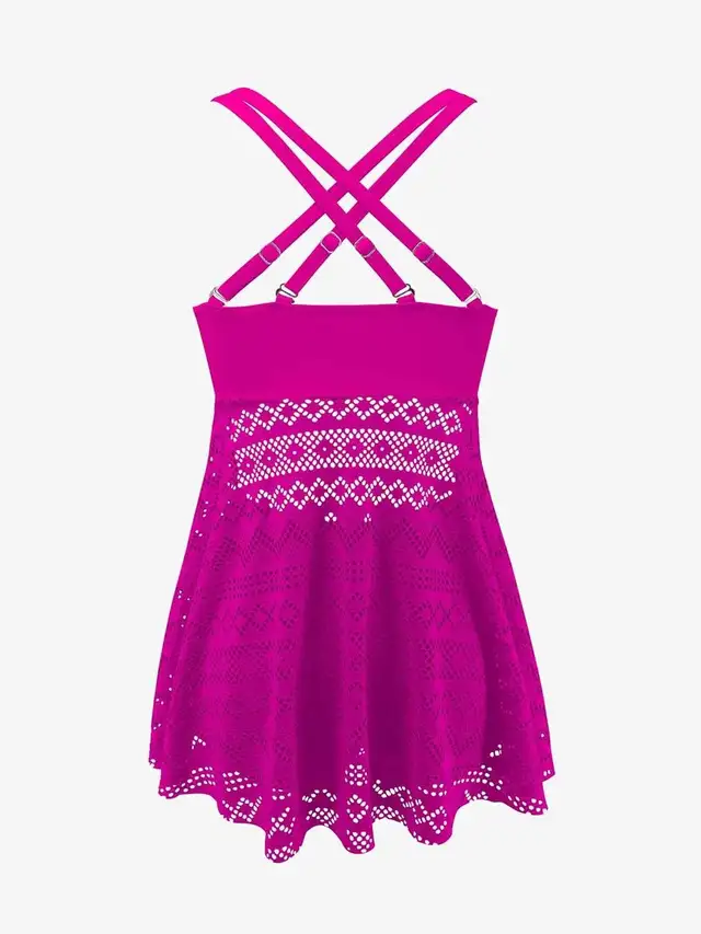NEW Magenta Pink Lace 2pc Tankini Swimsuit w/Boy Shorts in Women's - Other in Edmonton - Image 4