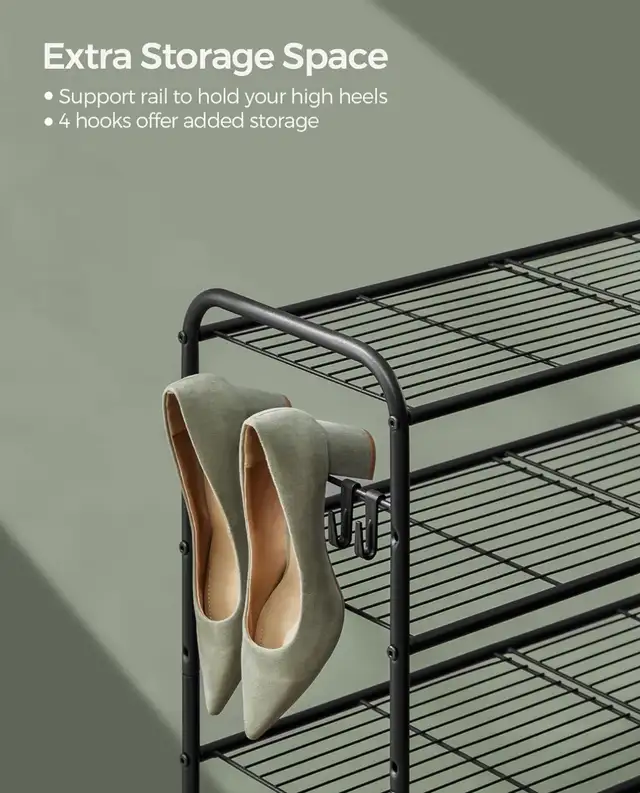 Adjustable Shoe Rack Organizer with Hooks – Steel Frame in Storage & Organization in Oshawa / Durham Region - Image 7