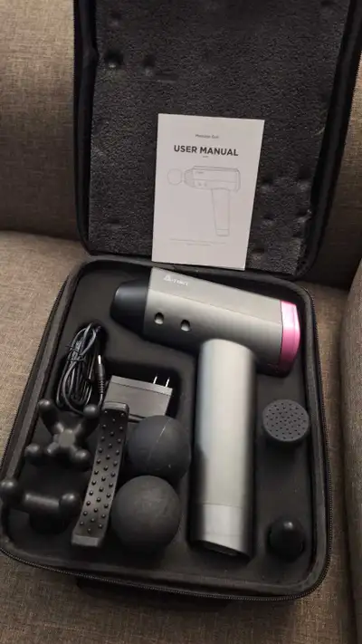 Massage gun with case and charger, View more