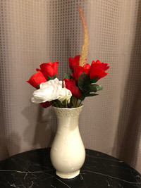 Beautiful porcelain vases with artificial flowers $20